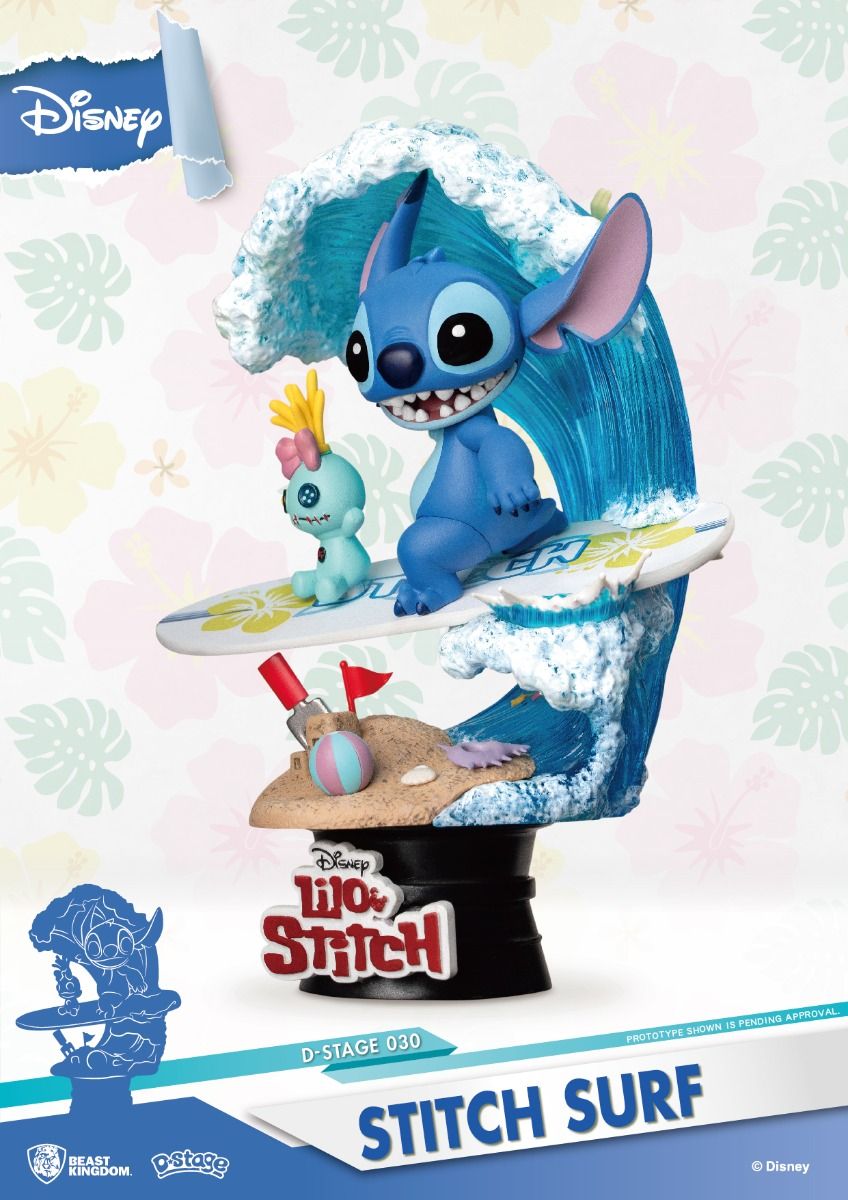 Beast Kingdom Diorama Stage Disney: Lilo y Stitch - Stitch Surfeando - Akiba