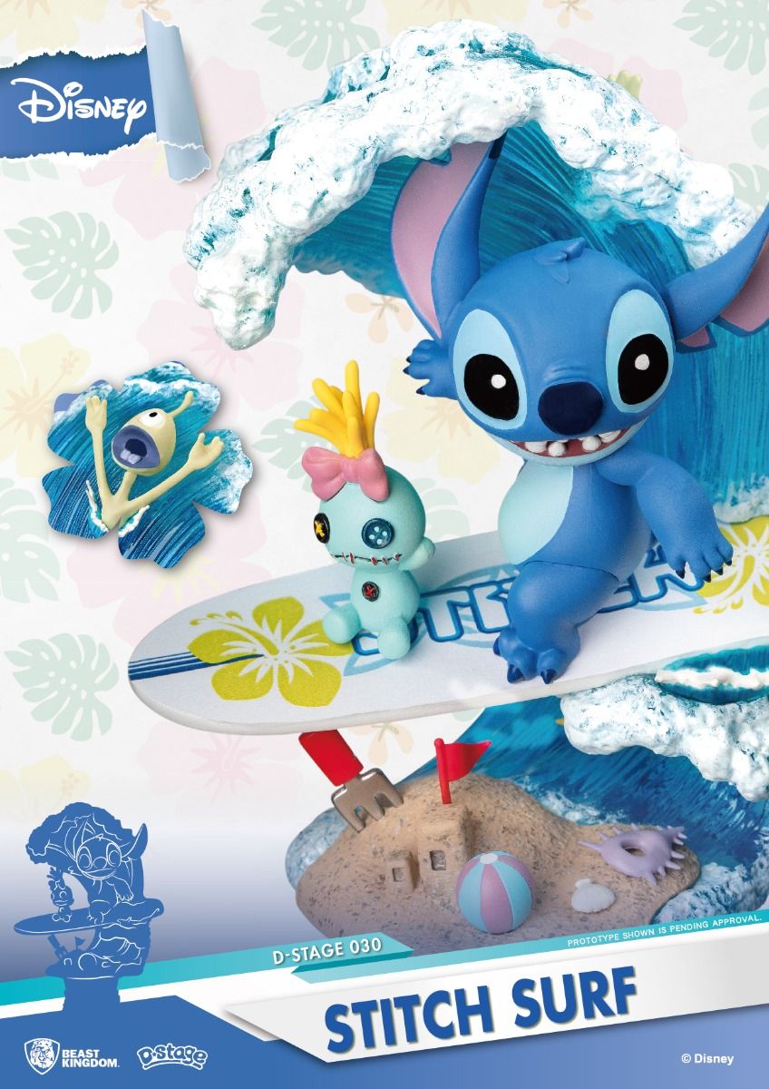 Beast Kingdom Diorama Stage Disney: Lilo y Stitch - Stitch Surfeando - Akiba